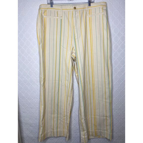 Madewell Pant Emmett Tall Wide Leg Crop Stripe NWT - Picture 7 of 10